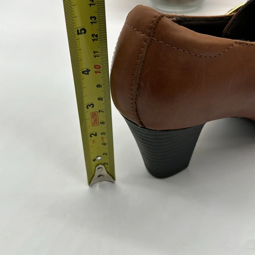 Clarks Bendables Carmel Color Leather Heels Size 10 MCH6873E - Picture 4 of 7